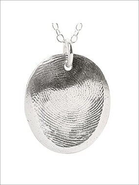 Custom Silver Fingerprint Pendant Kit 925 Sterling Silver Necklace